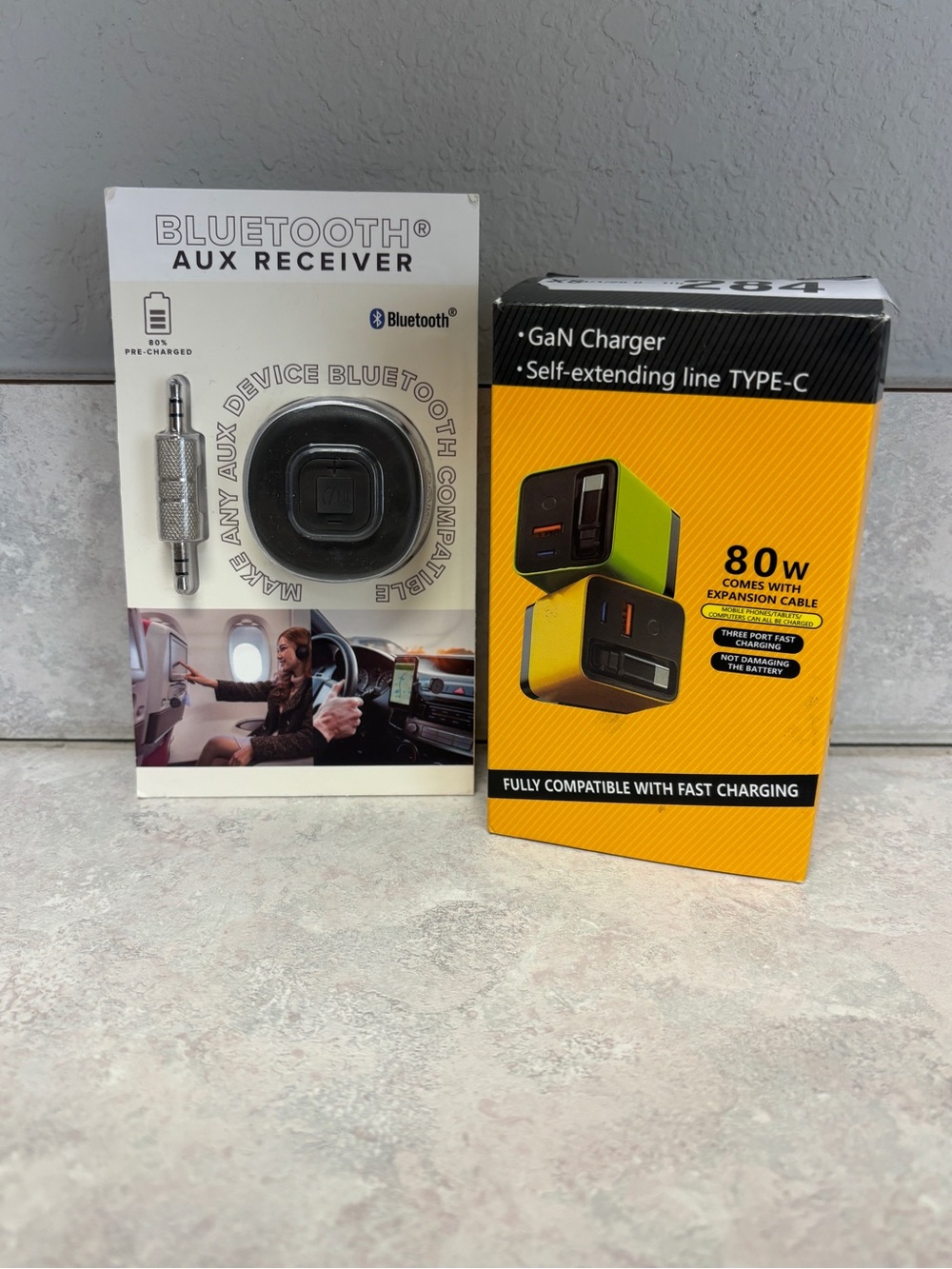 Vivitar Bluetooth AUX Receiver with Yellow 80W Charger